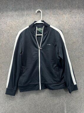 Lauren Ralph Lauren Active Jacket Womens Small Black Full Zip Track Stripe Logo